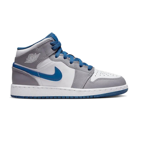 Jordan 1 mid white true blue grey